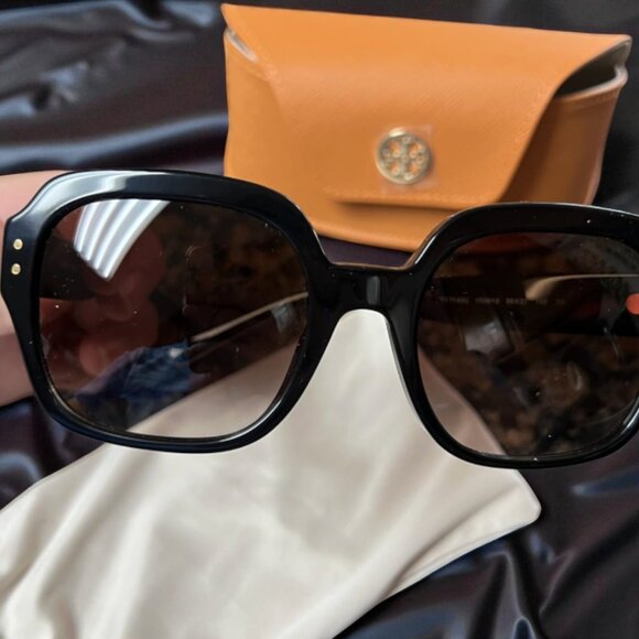 Tory Burch TY7143U Sunglasses 170913-56  Women's, Dk Brown Gradient Logo - Picture 8 of 8